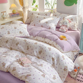 YICKYUE - Animals Print Bedding Set Boys Girls Twin Queen Size Duvet Cover Flat Sheet with Pillowcase Bed Linens Kids Adult Home Textile