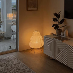 YICKYUE - Japanese Style LED Rice Paper Desk Lamp Tricolor Dimming Home Art Decoration Lamps Living Room Hotel Bedroom Bedside Night Light