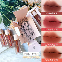 Yickyue Soft Touch Air Lip Glaze Matte Lip Gloss East To Wear Pigmented Makeup Long Lasting Non-stick Cup Liquid Lip Tint Cream Cosmetic