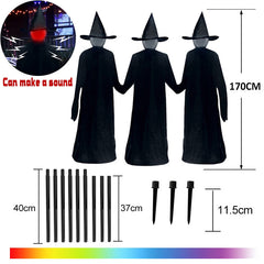 1-3Pcs Halloween Decorations Outdoor Large Light Up Screaming Witches Party Garden Glowing Witch Head Scary Ghost Decor Props