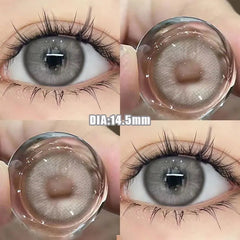 YICKYUE - Color contact lenses with grade 14.5MM Blue grey 1 year use contacts for women students cosplay cosmetics contact lenses WT:40%