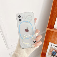 Art letter memory silicone clear phone case for iphone 12 11 pro max mini 7 8 plus x xr xs max se cute cover shell funda