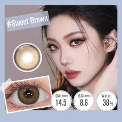 YICKYUE Prescription Contact Lenses With Myopia Color Contact Lenses Lenses Cosmetics Contact Lens Gray and Brown