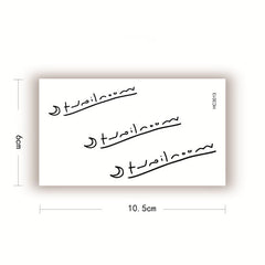Moon English Letter Fake Tattoo Adult Arm Leg Body Art Waterproof Temporary Tattoo Sticker Men and Women