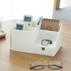 Yickyue Drawer Desktop Storage Box Rack Nordic Style Office Finishing Desk School Supplies Shelf Stationery Storage Office Accessories