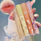 6 Colors Mirror Water Lip Gloss Transparent Glass Lip Glaze Cute Flower Lip Gloss Moisturizing Natural Lip Care Makeup Cosmetic