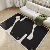 YICKYUE - Modern Geometric Black White Carpet Minimalist Living Room Decoration Carpets Easy Care Bedroom Rug Skin-friendly Cloakroom Rugs