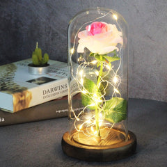LED Enchanted Galaxy Eternal Rose Flower Beauty And The Beast Gold Foil Flower Artificial Flowers For Valentine's Day Gifts