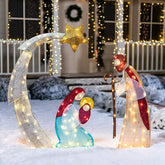 Tinsel Nativity Scene Warm White Yard Light for Easter Christmas Outdoor Yard Garden Decorations Event Decoration