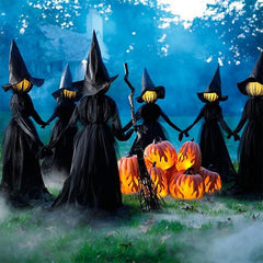 1-3Pcs Halloween Decorations Outdoor Large Light Up Screaming Witches Party Garden Glowing Witch Head Scary Ghost Decor Props