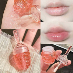 Yickyue Lovely Honey Pot Lip Oil Fresh Fruit Lip Balm Long Lasting Moisturizing Clear Lip Oil Liquid Lipstick Lip Gloss Makeup Cosmetics
