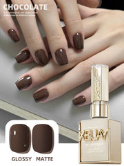 YICKYUE - 1pc 15ml Chocolate Brown Gel Nail Polish Starter Pure Soak Off No Wipe Nail Gel Polish Suitable For All Seasons