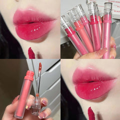 Yickyue Transparent Jelly Lip Glaze Mirror Water Lipstick Waterproof Moisturising Lip Gloss Long Lasting Non-stick Cup Korean Cosmetics