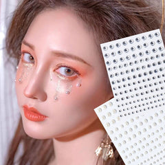 Yickyue 3D Diamond Nail Charms Crystal Tattoo Sticker Glitter Eyeliner Eyebrow Makeup Face Eyes Temporary Tattoo Rock Nail Rhinestone