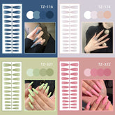 24pcs Solid Color Glossy Super Long Coffin False Nail Ballet Press on Nails Tips for Nails Art Artificial Fingernail Without Box