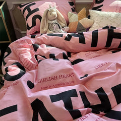 Yickyue Design Winter Bed Set Cotton Kids Pink Microfiber Protector Duvet Cover Aesthetic Girls Eu Korean Conjuntos Bedding New