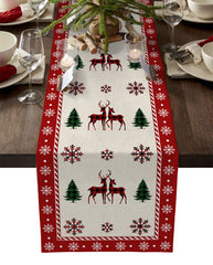 Yickyue Christmas Tree Elk Snowflake Plaid Table Flag Family Party Wedding Decoration Table Flag Christmas Decoration Home Table Flag