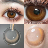 YICKYUE - 2pcs Colored Contact Lenses Color Lens for Eyes Lenses Eyecontacts Non Prescription Moon Series Brown Grey Pupil