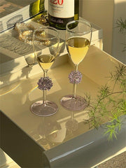 YICKYUE - Transparent High Borosilicate Glass Champagne Glasses, Hydrangea Flower Glass, Creative Ins, Korean Style, Ins
