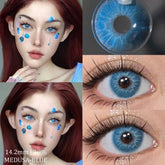 YICKYUE - 1Pair Colored Contact Lenses Fashion Blue Natural Lenses for Eyes Soft Gray Lens Colorcon Contact Free Send Lenses Case
