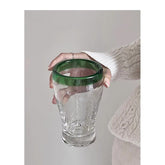 Medieval Green Transparent Glass Bubble Manual Cup Tea Cup Milk Juice Cup New Water Cup Creative Personalized Drinking Set
