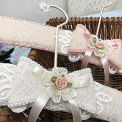 YICKYUE - Clothes Hanger Lace Flower Wardrobe Decorative Clothes Hook Clothing Store Pink Bow Hangers Home Decor Clothes Drying Hangers