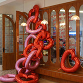 YICKYUE - 10PCS 40 Inch Hollowed Out Aluminum Foil Balloon with A Large Heart Valentine's Day Wedding Atmosphere Balloon Decoration Props