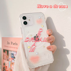 Dream love woman girl cute phone case for iphone x xr xs max 7 8 plus se 20 11 12 mini pro max clear silicone cover capa