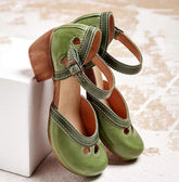 YICKYUE - Women Summer Shoes Mid Heel Hollow Out Casual Sandals Elegant Retro Ladies Pumps Ankle Color Block Buckle Straps Female Sandals