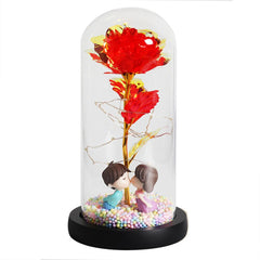 LED Enchanted Galaxy Eternal Rose Flower Beauty And The Beast Gold Foil Flower Artificial Flowers For Valentine's Day Gifts