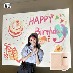 Birthday Projection Lamp Ins Night Light Party Atmosphere Lights Decor Popular Photo Props Creative Birthday Gifts