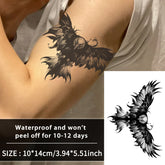 YICKYUE - Eagle back and chest waterproof temporary tattoo sticker, lasts 1-2 weeks, realistic semi-permanent fake tattoo