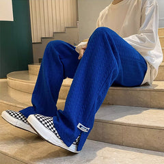 Hearujoy High Street Klein Blue Casual Pants For Men Spring Student Sports Sweatpants Fashion Trendy Wide Leg Straight Trouser Streetwear