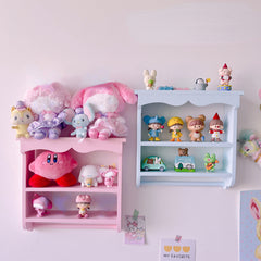 Yickyue Living Room Storage Shelf Girls Bedroom Wall Decoration Shelf Children's Desk Desktop Finishing Tools Doll Model Display Stand