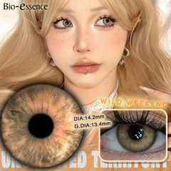 YICKYUE - Color Contact Lenses Green Lenses for Eyes 1 Pair Natural Look Brown Lenses Fashion Lenses Y2K Korean Lenses Beauty
