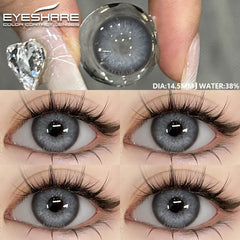 YICKYUE - 1pair Natural Eye Lenses Color Contact Lenses for Eyes Green Lenses Blue Eye Contact Lens Yearly Cosmetic Gray Pupils