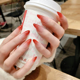 YICKYUE 24PCS/box artificial nails with glue Gradients wear long paragraph fashion Manicure False nails press on fake nail tips for girl