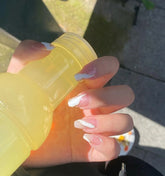 Marble Design Detachable Wearable Fake Nails Art with Glue Wavy Lines Full Cover Press On False Nail Tips Manicure Accessories