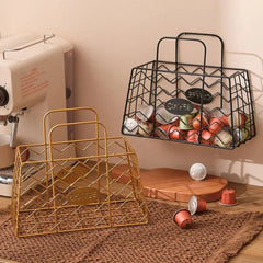 Handheld Coffee Capsule Storage Basket Candy Snack Storage Frame capsule organizer Fruit Basket Living Room Desktop Decoration