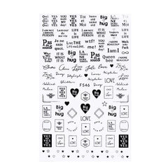 1 Sheet Valentine's Day Love Heart Designs 3D Nail Sticker Black Snake Adhesive Transfer Decals Nail Art DIY Decorations Fashion