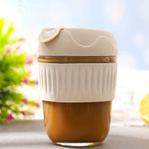 YICKYUE - 320ml Water Bottle Heat-resistant Glass Water Cup Transparent Coffee Cup Carry Juice Cup Portable Cup for Outdoor Travel Bottles