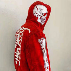 Hearujoy Y2k red bulk items wholesale lots clothes Women Gothic zipper hoodie Sweatshirt women and men bulk items wholesale lots tops
