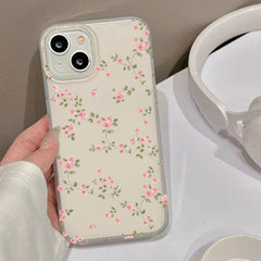 YICKYUE - Transparent Floral Flower Phone Case For iPhone 15 Pro Case iPhone 11 12 13 14 Pro Max 15 Plus 13 12 Mini Clear Soft Cover Coque