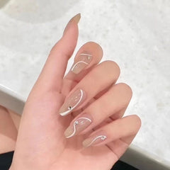 24pcs Multiple Styles Fake Nails Detachable French With diamond Stars False Nails Press On Nails Full Nail Art Tips 2022 New