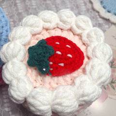YICKYUE - Strawberries Cake Storage Box for Girlfriend Hand-Woven Cartoon Cute Homemade