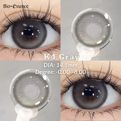 YICKYUE 2Pcs Gray Contact Lenses with Degree Yearly Blue Lens Colorcon Cosmetics Beauty Big Eyes Student Pupil Fast Shipping
