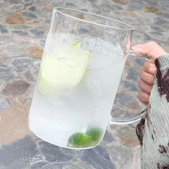 Yickyue 1L Drinking Glass Tumbler With Lid And Straw Glass Coffee Cup Glass Mug Milk Juice Cup Transparent Cup Juice Mocha Cups