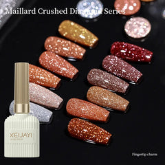 YICKYUE - Nail Polish Tape with Shredded Diamonds Reveals White Nail Art Set with Sparkling Glitter Natural