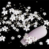 Acrylic Flower 3d Nail Art Decoration Mixed Size White Rhinestones Silver Gem Manicure Tool Nail Design Nail Styling Utensils