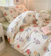 YICKYUE - Cute sweet colorful flower bedding set single double,twin full queen king cotton home textile bed sheet pillow case quilt cover